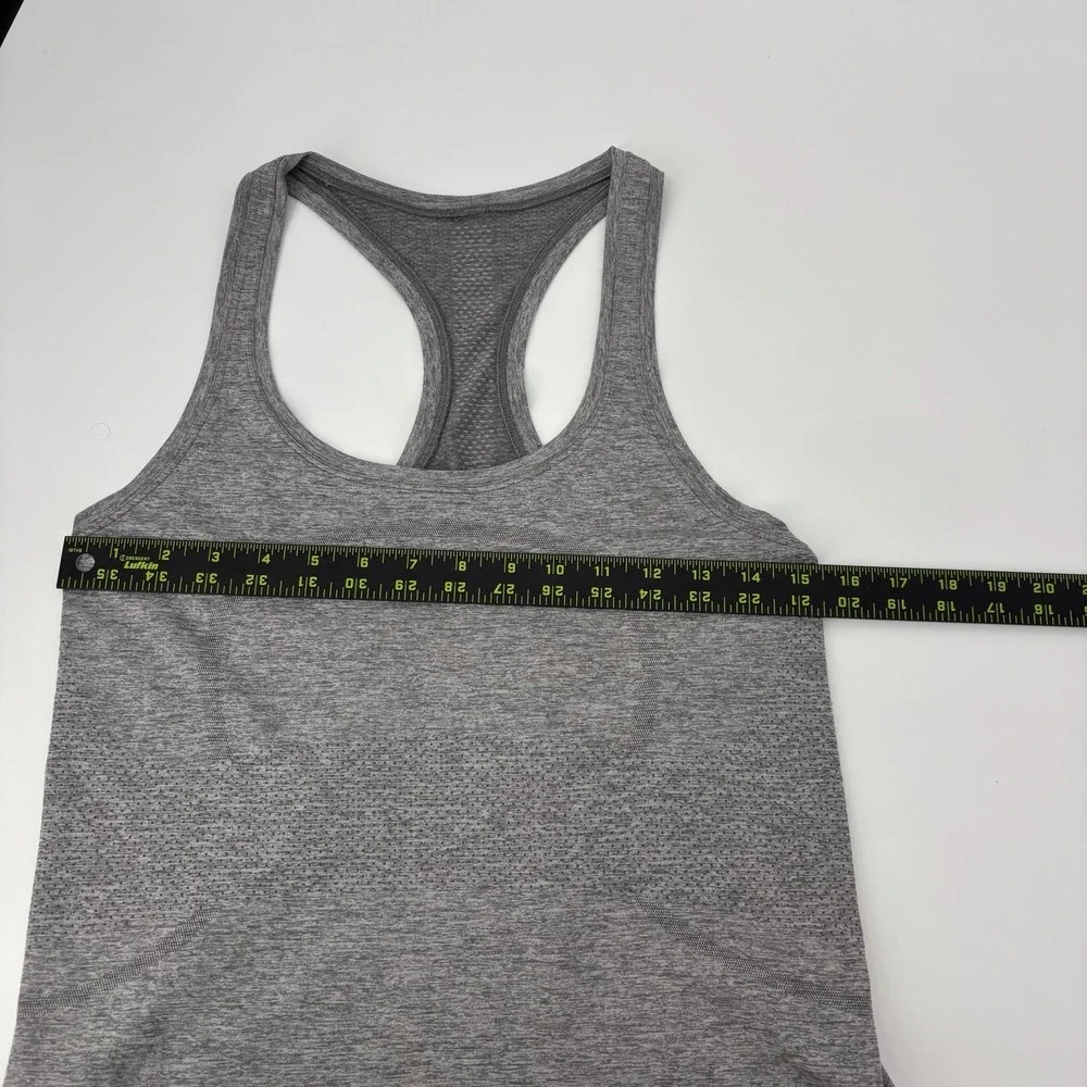 Lululemon Women's Swiftly Tech Racerback Tank Top Knit Vented Gray Size 8 - Picture 6 of 6